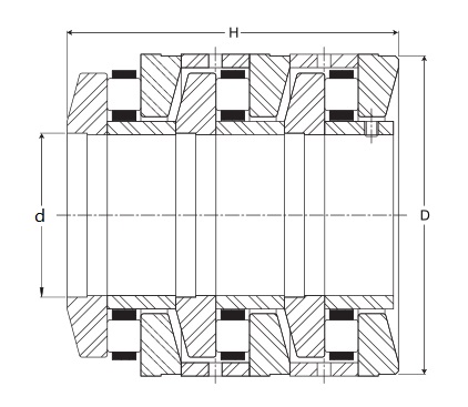 Tandem Thrust Bearings  Dimensional Diagram