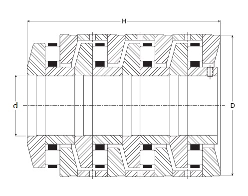 Tandem Thrust Bearings  Dimensional Diagram