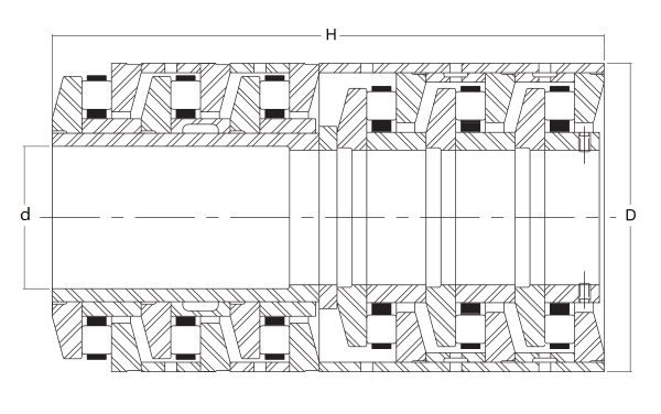 Tandem Thrust Bearings  Dimensional Diagram