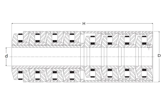 Tandem Thrust Bearings  Dimensional Diagram