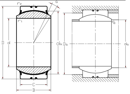 Radial Spherical Plain Bearings GEC Dimensional Diagram