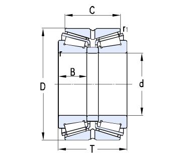 Double Row Tapered Roller Bearing drawing