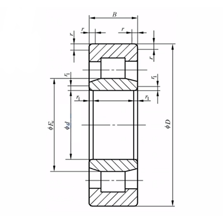 NU type bearing drawing
