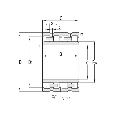FC Bearing Dimension Diagram