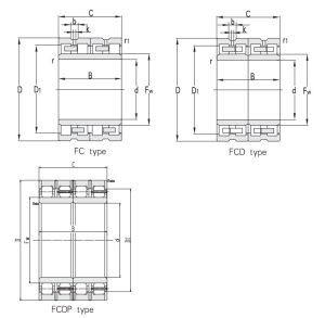 FC/FCD/FCDP Bearing Dimension Diagram